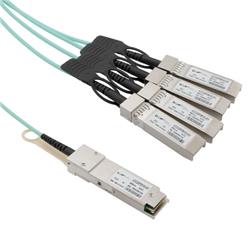 Active Optical Cable Breakout QSFP28 100Gbps to 4x28G SFP28, 7 meters, MSA Compatible的图片