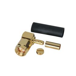 压接式连接器，SMA公头，直角式，镀金，用于RG174、RG188、RG316线缆的图片