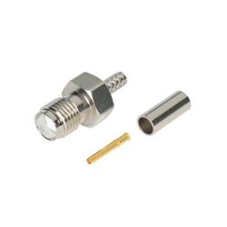压接式连接器，SMA母头，镀镍，用于RG174、188、316线缆的图片