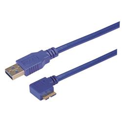 USB 3.0线缆组件，直通A型/直角左出线Micro-B，1米的图片