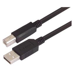 USB 2.0 线缆组件, 低烟无卤 , A 型公头 / B型公头, 3.0m, 黑色的图片