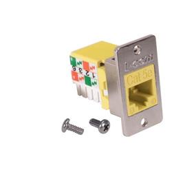 超 5 类 ECF型 Keystone 插座, 110 / RJ45 (8x8) 568A/B  黄色的图片