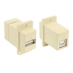 USB A 型母头 – B 型母头 适配器, 乳白色的图片