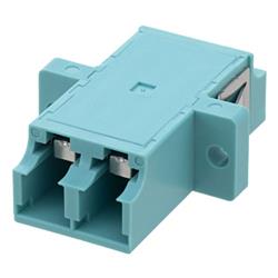 LC Shutter Coupler, Duplex, With Flange, Aqua的图片