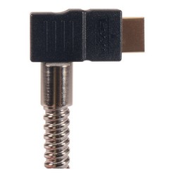 带以太网功能直角型金属铠装HDMI 线缆，公头/公头，0.5米的图片
