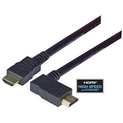 具有以太网功能的高速HDMI 线缆，公头/公头直角式向右出线，5.0m的图片