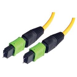 MPO w/ pins to MPO w/ pins, 12 Fiber Ribbon, 9/125 Singlemode, OFNR Jacket, Yellow, 3.0m的图片