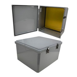 18x16x10英寸UL®认证的聚碳酸酯防风雨NEMA 4X外壳 带铝安装板，深灰色的图片