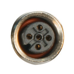 M12 4针A编码母头插座，IP69K级，前端安装式，带0.3米导线的图片
