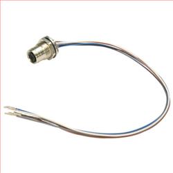 M12 5针A编码母头插座，IP69K级，前端安装式，带0.3米导线的图片