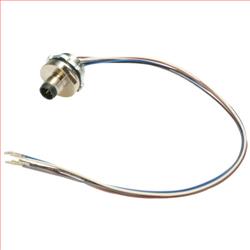 M12 5针A编码公头插座，IP69K级，后端安装式，带0.3米导线的图片