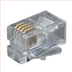 水晶头，RJ11（6x4），矩形入口，100个/袋的图片