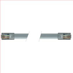 扁平水晶头线缆，交叉接线RJ45（8×8）水晶头/RJ45（8×8）水晶头，1英尺（0.3米）的图片