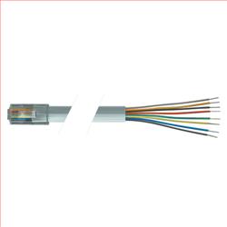 扁平模块化线缆，RJ45（8x8）/镀锡端，1.0ft/0.3m的图片