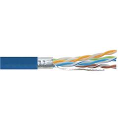 Cat6 F/UTP CMP Plenum Rated High Temp +105° 28AWG 4-Pair Stranded Slim-Line Blue, 1KFT的图片