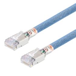 Category 6a Aerospace Ethernet Cable High-Temp Double Shielded FEP Blue RJ45, 3.0ft的图片