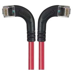 6类直角型RJ45以太网跳线，直角左出线/直角右出线，红，7英尺（2.1米）的图片