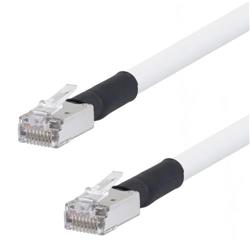 屏蔽6类线缆，RJ45/RJ45，阻燃级外被，白，3英尺（0.9米）的图片