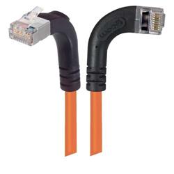 屏蔽6类直角型跳线，直角右出线/直角上出线，橙，2英尺（0.6米）的图片