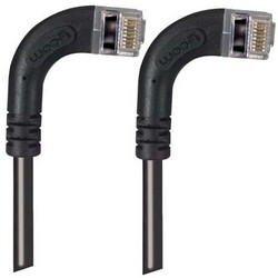 屏蔽6类直角型跳线，直角右出线/直角右出线，黑，5英尺（1.5米）的图片