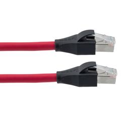 7类 10G级以太网线缆组件，S/FTP屏蔽双绞线对，RJ45公头/公头，26AWG多股导线，LSZH护套，红色，2米的图片