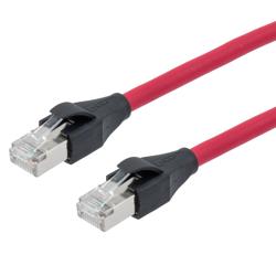 7类 10G级以太网线缆组件，S/FTP屏蔽双绞线对，RJ45公头/公头，26AWG多股导线，LSZH护套，红色，3米的图片