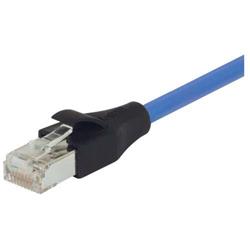 超5类屏蔽EIA568标准跳线，RJ45/RJ45，蓝，100英尺（30.5米）的图片