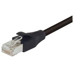 超5类屏蔽EIA568标准跳线，RJ45/RJ45，黑，7英尺（2.1米）的图片