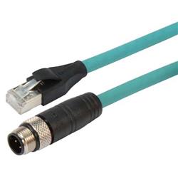 超5类M12 4针D编码SF/UTP工业级线缆，M12公头/RJ45，5米的图片