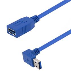 USB 3.0 Female to male Type A right angle down exit 0.75M的图片
