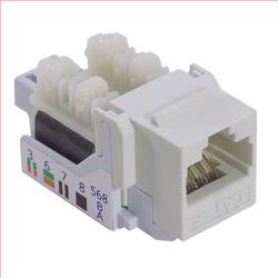 6类Keystone水晶头母座，110/RJ45（8×8）水晶头，EIA568A/B，米白的图片