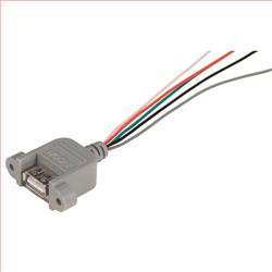 USB A型面板安装连接器,24.0in/61.0cm引线的图片