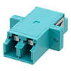 LC Shutter Coupler, Duplex, With Flange, Aqua的图片