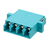 LC Internal Shutter Coupler, Quad, With Flange, Aqua的图片