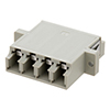 LC Internal Shutter Coupler, Quad, With Flange, Beige的图片