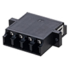 LC Internal Shutter Coupler, Quad, With Flange, Black的图片