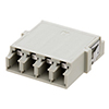 LC Internal Shutter Coupler, Quad, No Flange, Beige的图片