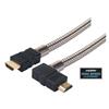 带以太网功能直角型金属铠装HDMI 线缆，公头/公头，0.5米的图片