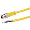Brad® Nano-Change® M8线缆，3针，IP68级，公头/预剥线，24AWG，PVC，黄，1米的图片